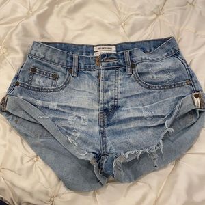 One teaspoon light wash Jean shorts